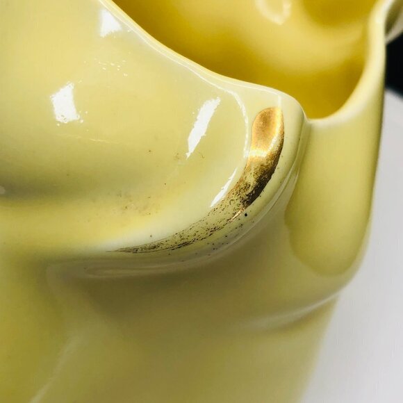60s Kitsch Yellow Trunk Up Baby Elephant Ceramic Planter by PEARL China Co. - Picture 10 of 10